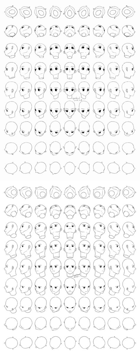 Head In All Angles, 360 Body Reference Drawing, Upwards Head Angle, Head From Every Angle, Head Angels Reference, Anime Head Prespective Reference, Anime Head Down Angle, Nose 360 Reference, Head 360 Drawing