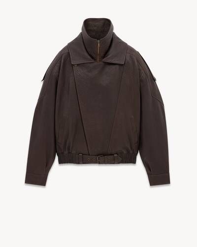 READY TO WEAR | Saint Laurent | YSL US Saint Laurent Leather Jacket, Ysl Leather Jacket, Brown Leather Jacket Outfit, Boyfriend Jacket, Passport Case, Leather Jacket Outfits, Maxi Jersey Dress, Fashion People, Brown Leather Jacket