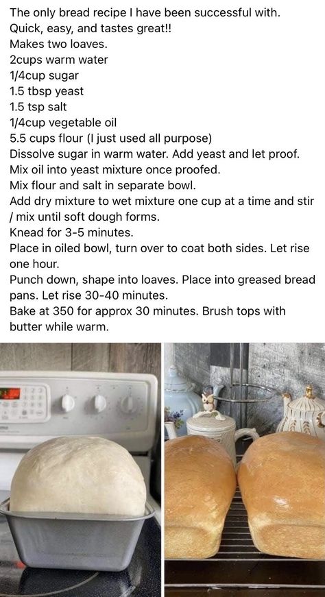 Loaves Of Bread, Homemade Bread Recipes Easy, Homemade Bread Easy, Easy Bread Recipes, Easy Bread, Bread Recipes Homemade, Bread Dough, How To Make Bread, Homemade Bread