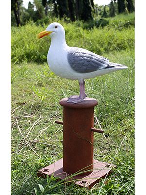 Fiberglass Seagull on Post Statue! Perfect for nautical decor Nautical Books, Bird Sculptures, Bird Figurines, Nautical Lighting, Beach House Exterior, Store Window Displays, Beach Images, Bird Statues, Nautical Design