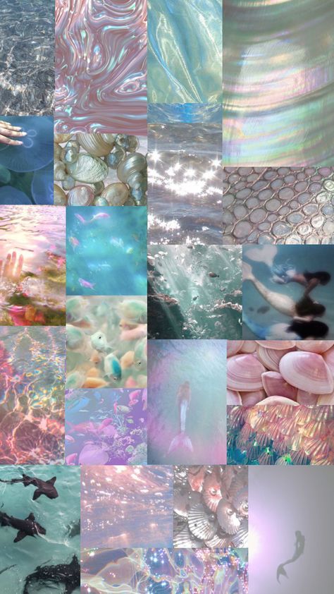 Iridescent Mermaid Aesthetic, Mermaidcore Bedroom, Mermaid Mood Board, Ocean Aesthetic Mermaid, Pink Mermaid Aesthetic, Mermaid Color Palette, Mermaid Moodboard, Mermaid Tail Aesthetic, Mermaid Colours