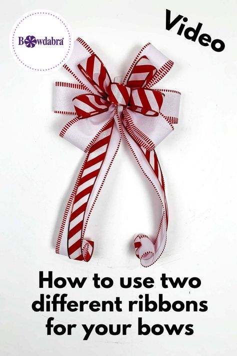 Bowdabra Bows Tutorials, Christmas Bows Diy Tutorials, Multi Ribbon Bow Tutorial, Xmas Bows, Making Bows For Wreaths, Bows Wreaths, Bow Making Tutorials, Funky Bow, Diy Wreath Bow