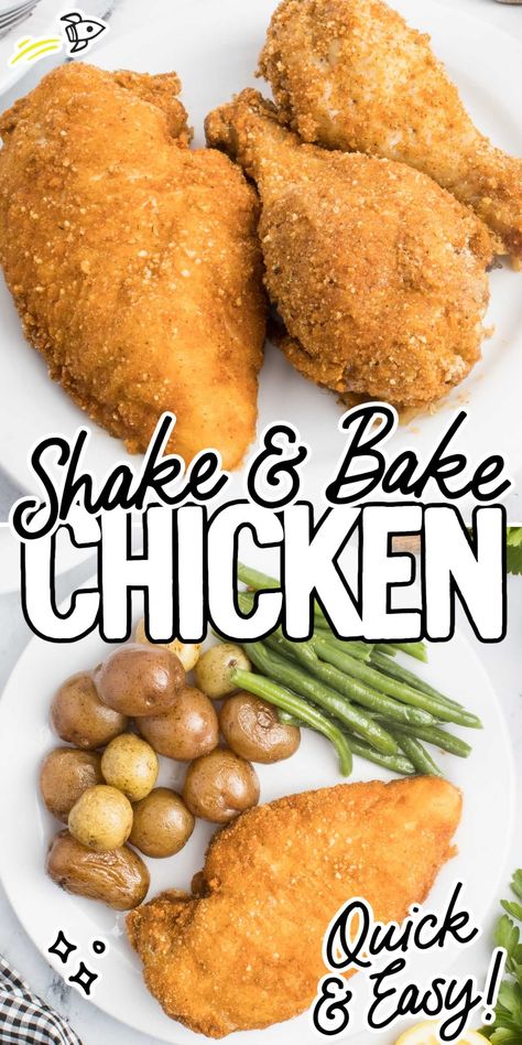 Home Made Shake And Bake For Chicken, Shake N Bake Chicken Breast, Shake And Bake Chicken Thighs, Shake And Bake Chicken Recipes, Homemade Shake And Bake Chicken, Chicken Shake And Bake, Crispy Baked Chicken Breast, Shake And Bake Chicken, Baked Bone In Chicken