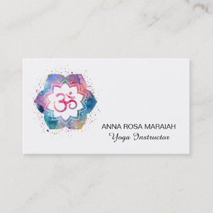 Om Yoga Teacher Reiki Massage Mindfulness Business Card Yoga Teacher Business Cards, Life Coach Business Cards, Reiki Massage, Kundalini Reiki, Healing Business, Tarot Business, Reiki Business, Teacher Business Cards, Angel Therapy