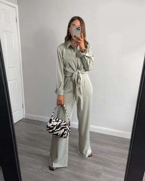 THE NUEVO EDIT on Instagram: “HELLO SPRING! 🌼 We are obsessed with our new Sage Satin Co-ord, and seeing it styled here by the fabulous @missy_elz is getting us SO…” Missy Elz, Edit On Instagram, Last Minute Wedding, Hello Spring, Guest Outfit, Co Ord, Wedding Guest Outfit, Last Minute, Hands On