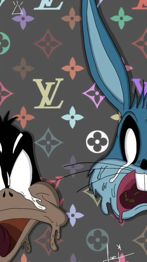 Gangsta Cartoon Wallpaper, Drippy Wallpapers Cartoon, Cool Drippy Wallpapers, Most Dope Wallpapers Hd, Dope Wallpaper Iphone Art, Louis Vuitton Wallpaper Iphone, Moschino Wallpaper, Lv Wallpaper Louis Vuitton, Wallpaper Backgrounds Disney