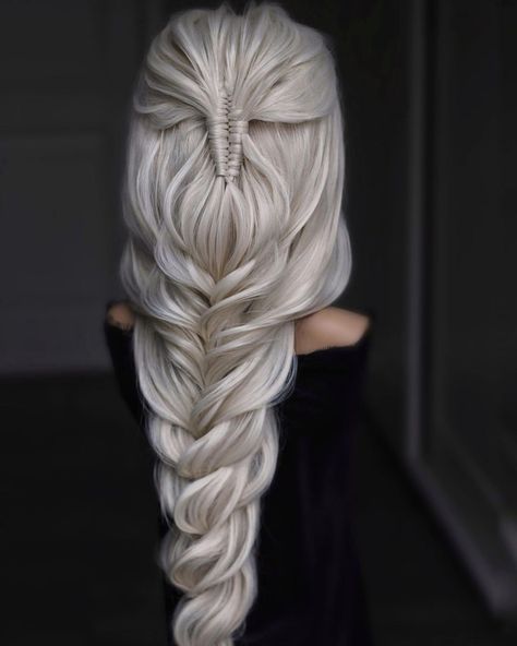 Braided Wedding Hair Ideas You Will Love ★ braided wedding hair textured long blonde hair down alicekapitein_hairstyling Braid Ideas For White Women, Long White Hair Aesthetic, White Braided Hair, White Hair Braids, Braided Wedding Hair, Wedding Hair Ideas, Long White Hair, Night Court, Fantasy Hair