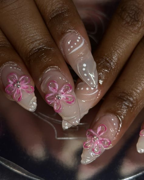 these nails are going to Puerto Rico 🌸 used @kiaraskynails flex gel for sculpting the 3D flowers . . . . #nailsnailsnails #nailart #gelxnails #naildesign #gelnails #gelmani #nailtech #nyc #Brooklyn #queens 3D flower swirl pink vacation nails inspo Nail 3d Flowers, 3d Gel X Nails, Gel 3d Nail Art, Hibiscus Flower Nails 3d, Nail Inspo With 3d Flowers, Blooming Flower Nails, 3d Gel Flower Nails, 3d Gel Flower Nails Square, Pink Vacation Nails