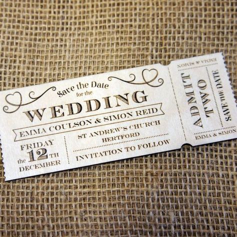 Save The Date Vintage, Friday Wedding, Vintage Ticket, Printed Magnets, Save The Date Magnets, Wooden Wedding, Save The Date Invitations, Save The Dates, Wedding Stationary