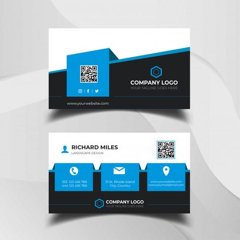 Business card design template Premium Ve... | Premium Vector #Freepik #vector #logo #business-card #business #card Visiting Card Design Ideas, Visiting Cards Design, Card Design Template, Web Development Agency, Visiting Card Design, Visiting Card, Certificate Design, About Business, Card Business