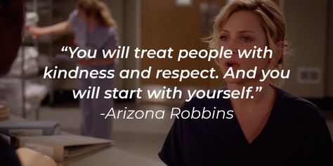 Arizona Robbins is the perfect example of how just because someone is hyper-cheerful, sweet, and blonde doesn't mean they can't be knowledgeable, excellent at their job, and tough as nails. Read the 37 quotes below to find out more about this superb doctor.  Arizona Robbins, a significant character in the... Gray's Anatomy Quote, Arizona Robbins Quotes, I Miss My Girlfriend, Maria Core, Arizona Robbins, Anatomy Quotes, Grey Quotes, Cant Live Without You, Grey Anatomy Quotes