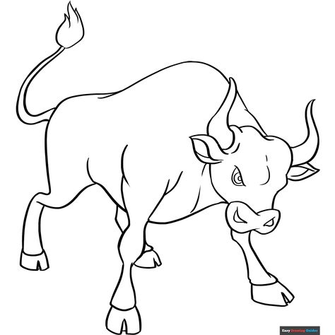 Free Bull Coloring Page for Kids Bull Coloring Page, Bull Pictures, Easy Drawing Guides, Drawing Guides, Kids Print, Drawing Tutorial Easy, Coloring Tutorial, Sketches Simple, Guided Drawing