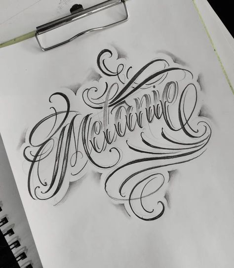 Melanie In Cursive, Pretty Tattoo Fonts, Never Look Back Tattoo, Cursive Tattoo Letters, Tattoos Script, Lettering Malandro, Cursive Letters Font, Name Tattoo On Hand, Fancy Script Font