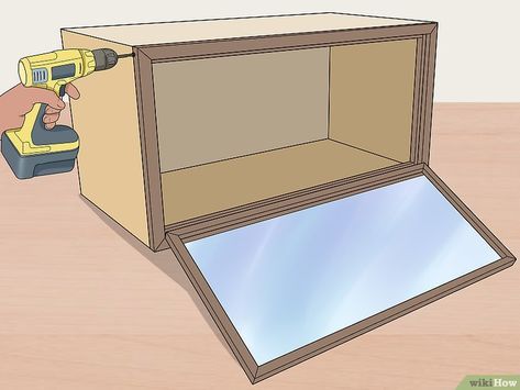 How to Build a Reptile Cage: 12 Steps (with Pictures) - wikiHow Diy Bearded Dragon Enclosure, Lizard Cage, Terrariums Diy, Snake Cages, Diy Reptile, Bearded Dragon Diy, Snake Terrarium, Bearded Dragon Terrarium, Bearded Dragon Enclosure