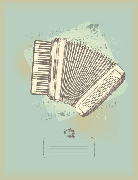 Accordion Drawing, Theme Drawing, Music Drawing, Accordion Music, Tattoo Music, Piano Accordion, Guitar Drawing, Music Tattoos, Real Tattoo