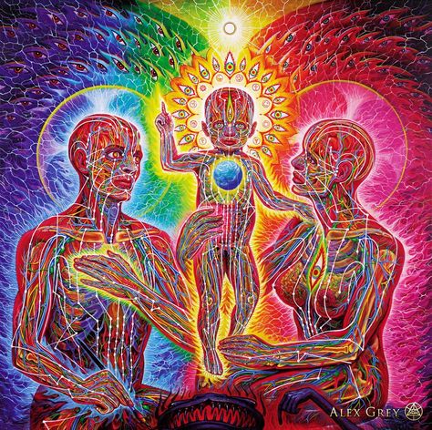 Alex Grey's Art - Album on Imgur Alex Gray Art, Arte Grunge, Alex Grey, Psy Art, Grey Art, Visionary Art, Holy Family, Arte Fantasy, Trippy Art