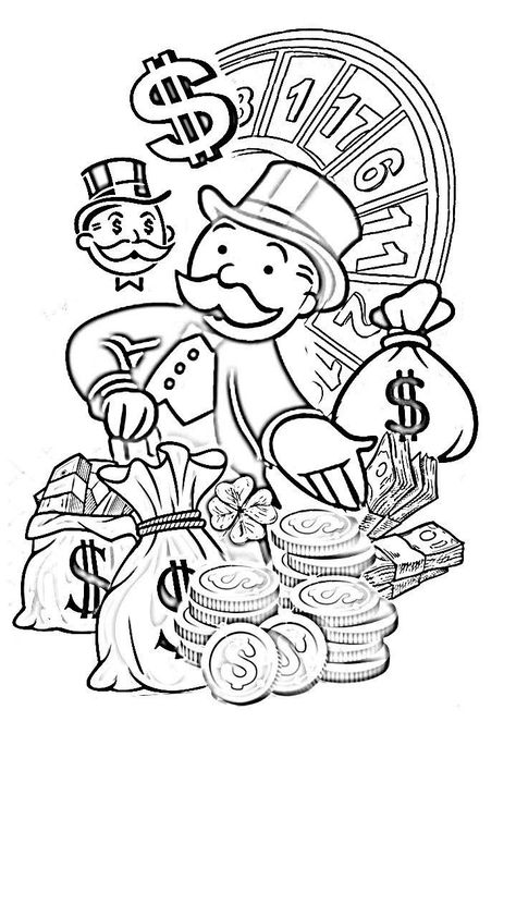 Monopoly Coloring Pages, Monopoly Tattoo Ideas, Monopoly Tattoo Designs, Monopoly Man Tattoo Design, Mr Monopoly Tattoo, Hazard Tattoo, Monopoly Man Tattoo, Jackpot Tattoo, Monopoly Man