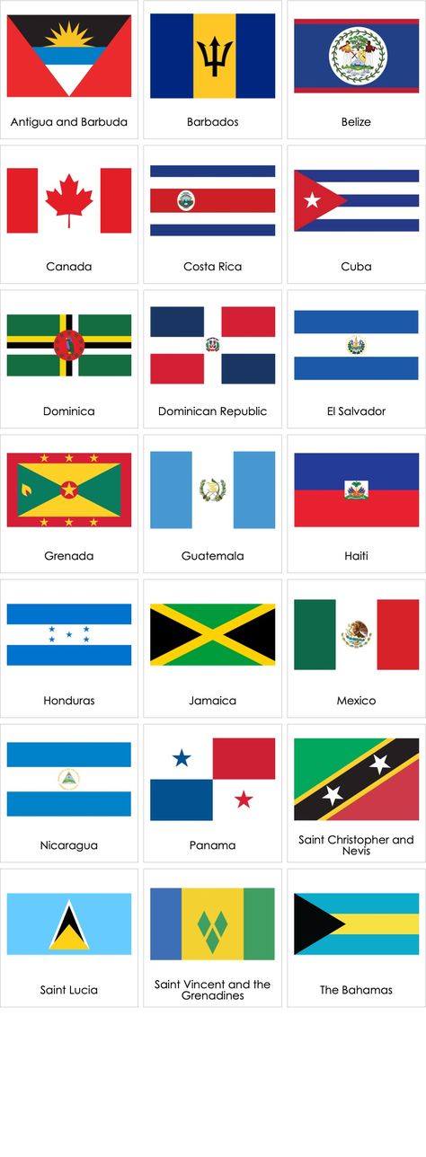 North America Flag, Preschool Social Studies, Word Map, Flags With Names, India Map, America Flag, American Country, Antigua And Barbuda, English Vocabulary Words