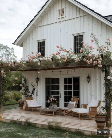 Cottage With A Porch, Cottage With Side Porch, Cottage Front Verandah, Aesthetic House Exterior Small Cottage, Cottage Shed With Porch, Diy Deck Staining, Patio Remodel, Porch Life, Farmhouse House