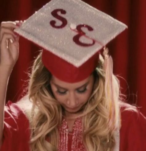 Sharpay Evans Graduation Cap, Cherry Lush, Sharpay Evans, High School Musical 3, Graduation Cap Designs, Visual Board, Graduation Cap Decoration, Cap Decorations, Grad Cap