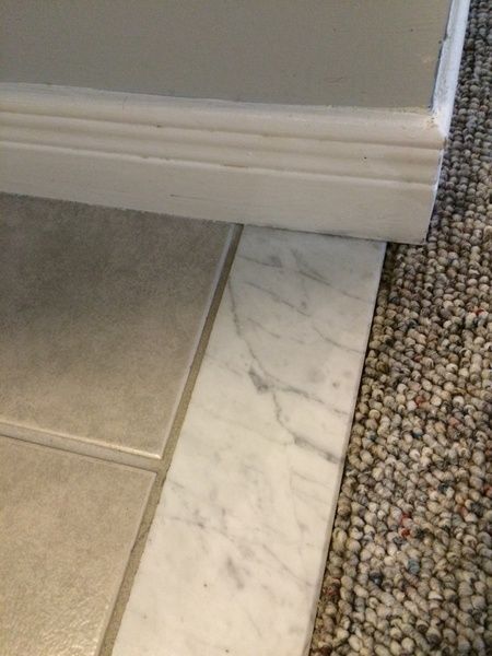 Concrete Versus Marble Thresholds: Which Is Better? - STONEXCHANGE Carpet Tiles Diy, Carpet To Tile Transition, Tile To Wood Transition, Making Concrete Countertops, Marble Threshold, Sisal Flooring, Marble Floor Kitchen, 12x24 Tile, Transition Flooring