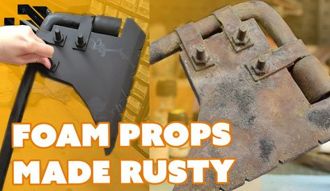 Bill & Britt showcase a couple of finishing techniques to make your foam prop weapons look like they're real rusty metal! Stagecraft Projects, Stage Props Diy, Cosplay Armour, Fallout Props, Foam Cosplay, Larp Props, Foam Props, Foam Carving, Fallout Cosplay