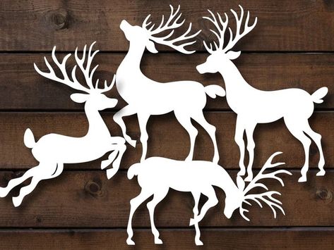 Deer Craft, 3d Cricut, Reindeer Clipart, Diy Silhouette, Wood Yard Art, Diy Santa, Christmas Decorations Cheap, Dog Stocking, Wood Crafting Tools