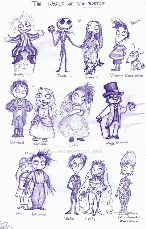 Tim Burton Sketches, Alice In Wonderland Tim Burton, Tim Burton Drawings Style, Lydia Deetz Beetlejuice, Tim Burton Movies, Tim Burton Personajes, Tim Burton Drawings, Tim Burton Art Style, Tim Burton Tattoo