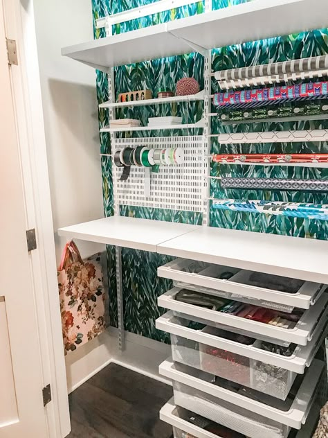 Wrapping Station In Closet, Gift Wrapping Storage Closet, Craft And Wrapping Station, Gift Wrapping Closet Organization, Wrapping Paper Closet Organization, Wrapping Paper Organization Station, Gift Wrap Closet Organization, Wrapping Paper Organization Closet, Wrapping Closet Organization