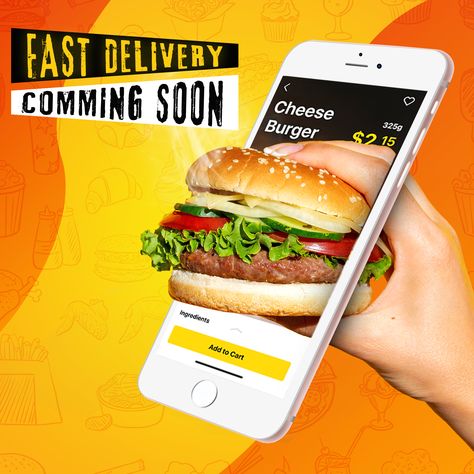 food social media design. #socialmedia #socialmediadesign #fastfoods #jankfoods #burger #delivery #photoshop #design Burger Delivery, Food Art Photography, Food Menu Design, Instagram Template Design, Food Advertising, Graphic Design Ads, Food Graphic Design, Food Poster Design, Food Ads