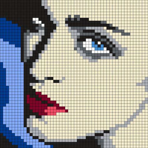 Madonna  (50 X 50 Square Grid Pattern) Pattern Maker, Kandi Patterns, Pixel Art Grid, Cross Stitch Pictures, Pixel Pattern, Bobble Stitch, Pixel Art Pattern, Bead Pattern, Bead Loom Patterns