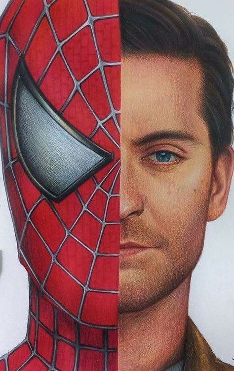 Dragon Ball Z Dragon, Spider Man Trilogy, Spiderman Face, Spiderman 2, Spiderman Drawing, Best Marvel Characters, Sam Raimi, Tobey Maguire, Naruto Sketch Drawing