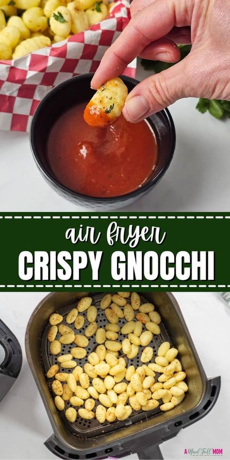 Crispy, crunchy, and irresistibly seasoned, Air Fryer Gnocchi makes an easy snack or appetizer that is incredibly easy to make. Paired with marinara sauce Crispy Gnocchi is the snack recipe you didn't know you needed! Air Fryer Gnocchi, Air Fry Gnocchi Recipes, Trader Joes Cauliflower Gnocchi Recipes Air Fryer, Crunchy Gnocchi Air Fryer, Trader Joe’s Cauliflower Gnocchi Air Fryer, Air Fryer Recipes Breakfast, Air Fryer Recipes Appetizers, Sweet Potato Gnocchi, Crowd Pleasing Recipes