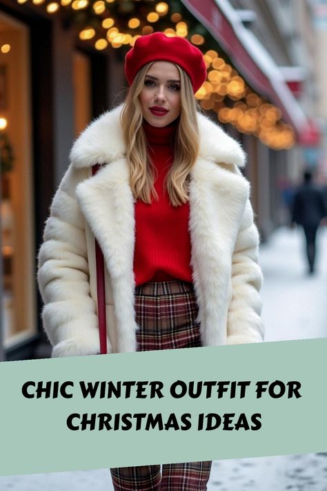 Chic Winter Outfit for Christmas Ideas Christmas Outfit Cold Weather, Cold Weather Holiday Outfits, Cold Weather Christmas Outfits, Chic Knitwear, Festive Sweaters, Grunge Fall Outfits, Outfit Cold Weather, Chic Winter Outfit, Fashion Winter Outfits