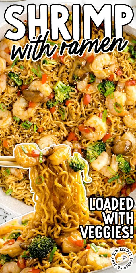 Rame Noodle Recipes, Ramen With Shrimp And Egg, Shrimp Ramen Noodle Recipes, Shrimp Ramen Recipes, Ramen Dinner Recipes, Simple Noodles, Shrimp Noodles Recipes, Top Ramen Recipes, Noodles Shrimp