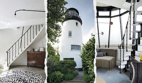 Living In A Lighthouse, Lighthouse Interior Design, Converted Lighthouse, Renovated Lighthouse, Inside Lighthouse, Lighthouse Interior, Lighthouse Living, Lighthouse Home, Brindleton Bay