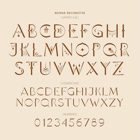 Boho Font Alphabet, Tarot Font Alphabet, Decorative Serif Font, Logo Fonts Alphabet, Boho Typography Fonts, Decorative Fonts Alphabet, Magical Fonts Alphabet, Danish Font, Nice Fonts Alphabet