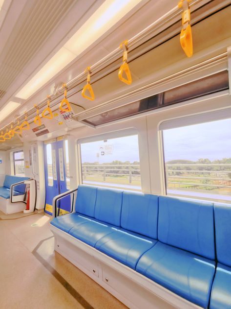 Train Inside Photography, Korean Train Station, Train Seat Aesthetic, Trains In Japan, Japan Train Inside, Japanese Train Inside, Japanese Train Interior, Train Aesthetic Japan, Japan Train Aesthetic