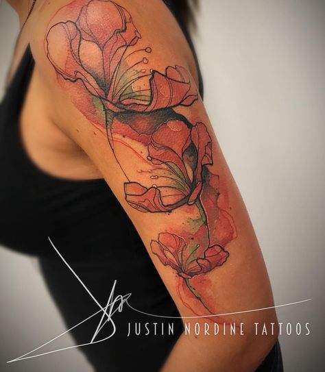 Flamboyant tree flowers today! Lotis Tattoo, Flamboyant Tree, Lady Bug Tattoo, Bug Tattoo, Tree Flowers, Watercolor Tattoos, Plant Tattoo, Visual Aid, Tattoo Script