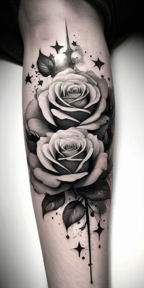 Black Rose Tattoo Meaning, Black And White Rose Tattoo, Tatoo Rose, Roses Tattoo Design, Colorful Rose Tattoos, 3d Rose Tattoo, Black And Grey Rose Tattoo, Money Rose Tattoo, Mysterious Aesthetic