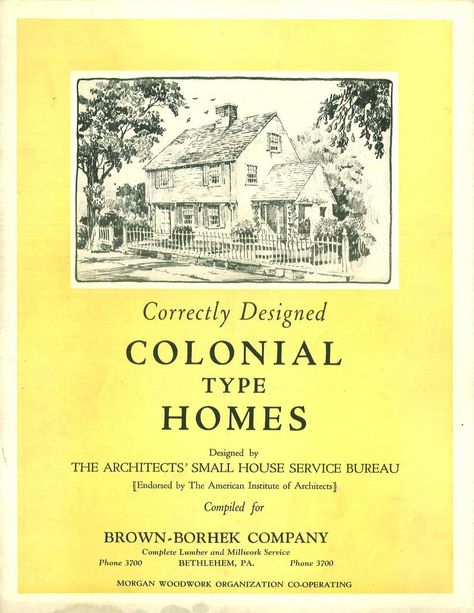 Colonial Type Homes, 1930.  Morgan Woodwork Organization  From the Association for Preservation Technology (APT) - Building Technology Heritage Library, an online archive of period architectural trade catalogs. It contains hundreds of old house plan catalogs. Select your era and flip through the pages. Historic Home Floor Plans, Vintage Colonial House Plans, Sears House Plans Kit Homes, Sears Catalog Homes Floor Plans, Sears Roebuck House Plans, Woodworking Quotes, Woodworking Garage, Woodworking Chair, Woodworking Logo