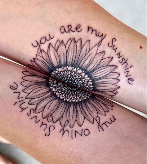 Matching sunflower tattoo. Matching flower tattoos. Sunflower Tattoo Couple, Cheetah Sunflower Tattoo, Sunflower Daughter Tattoo, Couple Tattoos Sunflower, Matching Tattoos Sunflower, Mother Daughter Tattoos Sunflower, Mother Daughter Sunflower Tattoo, Sunflower Best Friend Tattoos, 3 Sunflower Tattoo