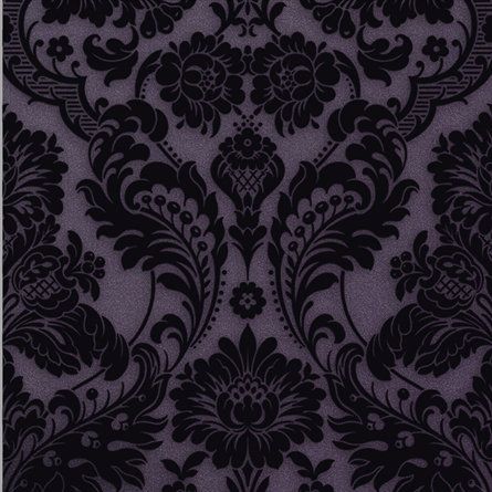 Plum Wallpaper, Cozy Home Library, Flock Wallpaper, Wallpaper Books, Chateaux Interiors, Cheap Wallpaper, Victorian Wallpaper, Gothic Wallpaper, W Wallpaper