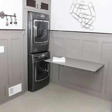 Pull Out Folding Table, Folding Table Laundry Room, Folding Table Laundry, Table Laundry Room, Room Ideas Pictures, Rec Room Remodel, Laundry Folding Tables, Elegant Laundry Room, Laundry Room Tables