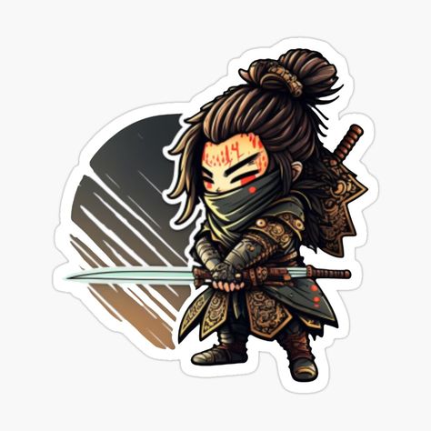 Karate Stickers, Four Eyes, Samurai Warrior, Japanese Culture, Cyberpunk, Sticker Design, Vinyl Decal Stickers, Vinyl Sticker, Character Design