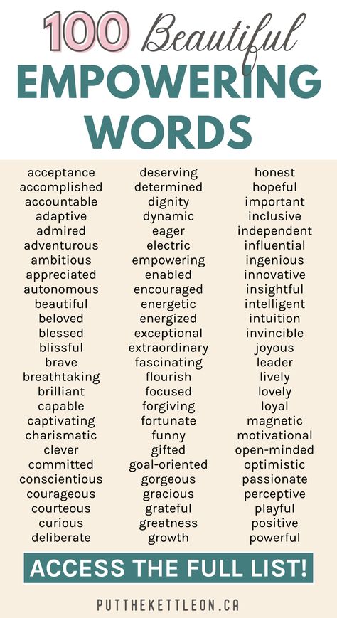 100 beautiful empowering words 10 Words To Describe Me, Describing Words For People, Unique Compliments Words, One Word Description People, Other Words For Awesome, Beautiful Words English, Positive Descriptive Words For People, Words To Use Instead Of Beautiful, Positive Words To Describe People