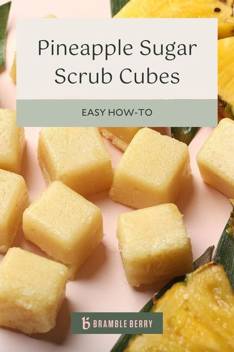 Solid sugar scrubs have all the same exfoliating benefits, but they’re a little easier to handle. They also look super cute! This recipe is made with watermelon oil, sugar, and melt and pour soap base. The bars come together in about 15 minutes, and they're ready to use or gift once they're fully cool and hard. To use, warm the cube in water and then break it apart in your hands. Apply to damp skin. The cube will lather, scrub, and moisturize all at once. Natural Preservatives Beauty Products, Holiday Body Scrubs, Body Scrub Cubes, Pineapple Sugar Scrub, Gingerbread Sugar Scrub, Melt And Pour Soap Recipes, Easy Christmas Gift Ideas, Exfoliating Benefits, Cube Project