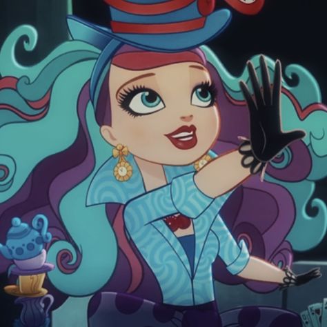 Everafter High Maddie, Maddie Hatter Icon, Maddie Hatter Aesthetic, Madeline Hatter Icon, Maddy Hatter, Ever After High Pfp, Ever After High Madeline Hatter, Ever After High Icons, Maddie Hatter