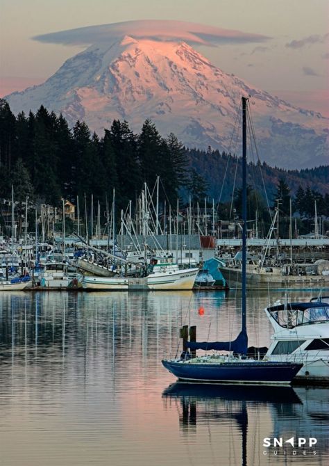 Five Great Spots to Photograph Mount Rainier from Puget Sound - PhotoHound Articles Gig Harbor Washington, Evergreen State, Tacoma Washington, Western Washington, Gig Harbor, Travel Landscape, Photography Guide, Tacoma Wa, Puget Sound