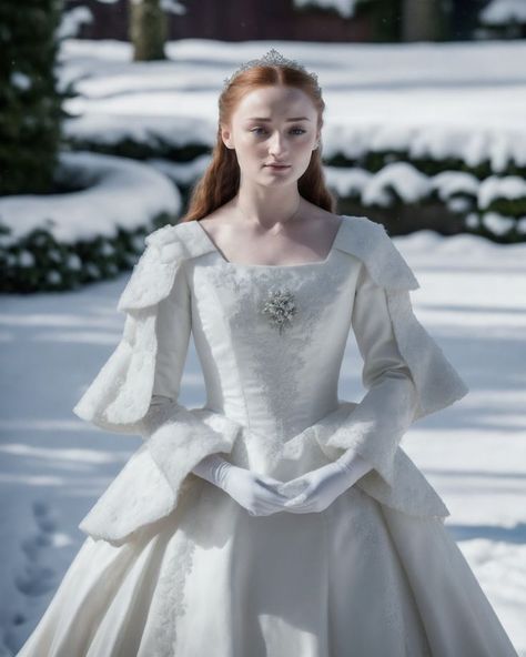 Sansa Stark Wedding Dress, Sansa Stark Wedding, Baratheon Dress, White Medieval Dress, Sansa Stark Dress, Elven Princess, Character Styles, Victorian Dresses, Fancy Fits